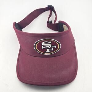 Vintage San Francisco 49ers Visor Twins Enterprise Burgundy NFL Hat Strapback